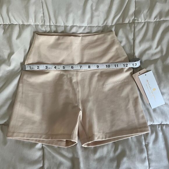 NWT Light Peach/Cream Spiritual Gangster Biker Yoga Shorts Size XS - Picture 5 of 8